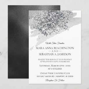 Convites *~* Abstrato Cinza Escova-Escopa-Escopa-Escaca-Pra