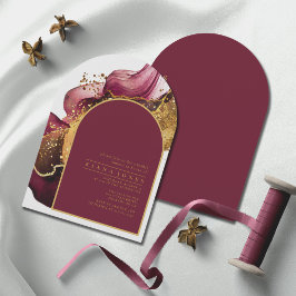 Convites Abstrato com Chá de panela de Espumação Vermelha I