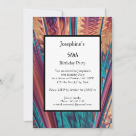 Convites Abstrato cores 50ª Festa de aniversário