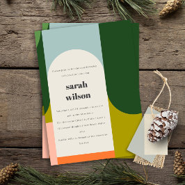 Convites Abstrato de Arco Retroativo Brilhante Qualquer Ida