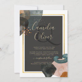 Convites ABSTRATO de Casamento de Tons da Terra BUDGET