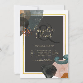 Convites ABSTRATO de Casamento de Tons da Terra BUDGET