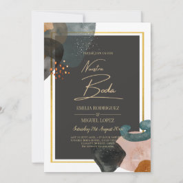 Convites ABSTRATO de Casamento de Tons da Terra BUDGET