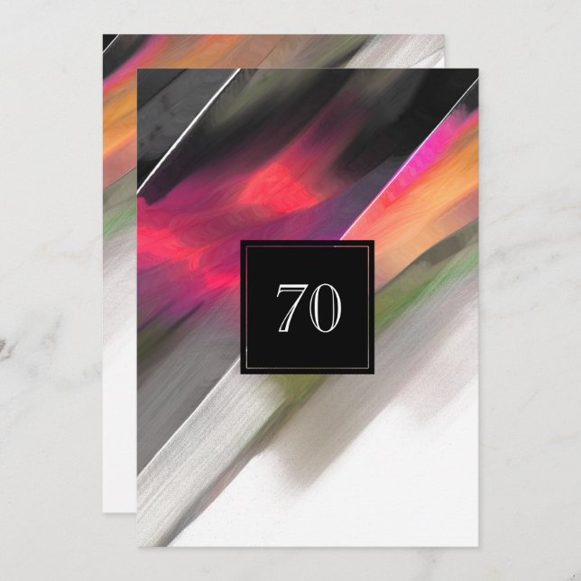 Convites Abstrato de Celebração de Aniversário 70 (Frente/Verso)