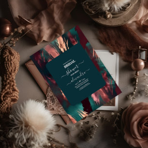 Convites Abstrato de cobre, verde-escuro, cor-de-rosa, poei