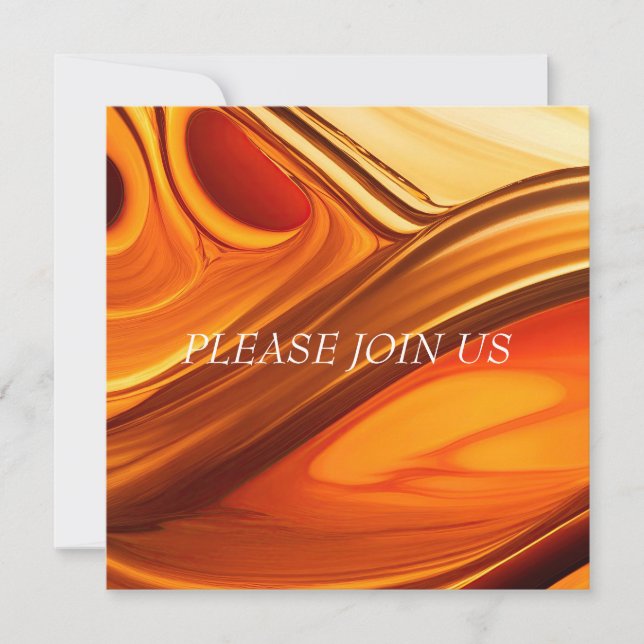 CONVITES ABSTRATO DE FLUXO DE QUASE MEL (Frente)