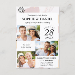 Convites Abstrato de Fotografia Rosa de Arte Rosa Dusty Cas