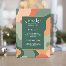 Convites Abstrato de linha orgânica - Feriado de coral de j