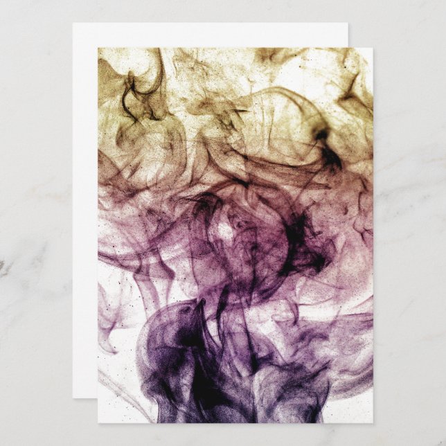 Convites Abstrato de poeira Enfumaçado marrom púrpura (Frente/Verso)