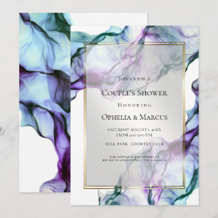 Convites Abstrato de Silky Indigo Watercolor