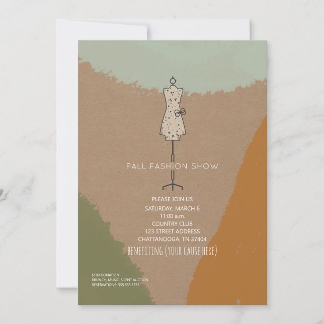 Convites Abstrato do Formulário de Vestido de Evento de Car (Frente)