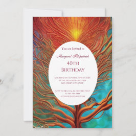 Convites Abstrato dourado, borra vermelha qualquer Festa de