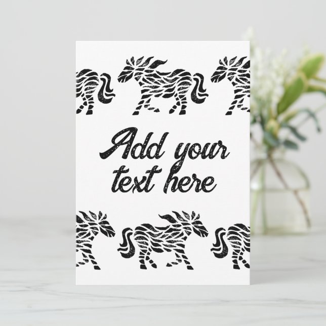 Convites Abstrato Executando Impressão de Bloco de Madeira  (Em pé/Frente)