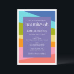 Convites Abstrato Geométrico Bat Mitzvah<br><div class="desc">Convite Geométrico Bat Mitzvah,  Abstrato Geométrico</div>