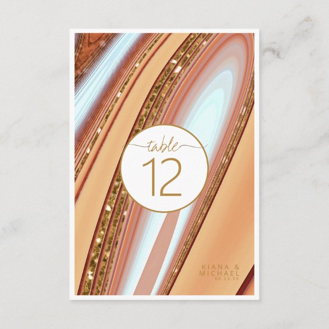 Convites Abstrato Glitter Strata Table Number SW ID903 (Verso)