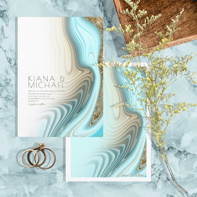 Convites Abstrato Glitter Strata Wedding ID903 (Criador carregado)