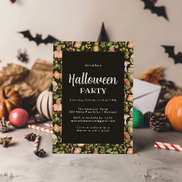 Convites Abstrato Halloween do Flor do Cogumelo da Planta d