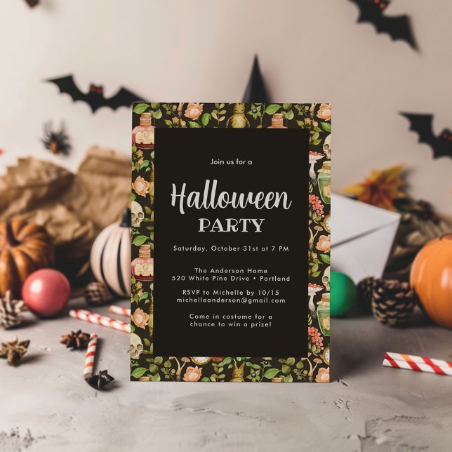 Convites Abstrato Halloween do Flor do Cogumelo da Planta d (Criador carregado)