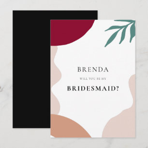 Convites Abstrato modela a placa de proposta Bridesmaid