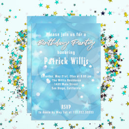 Convites Abstrato Modern Light Blue Festa de aniversário