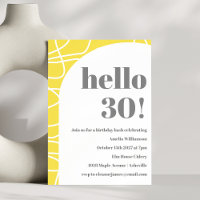 Abstrato Modern Line Art Yellow Festa de aniversár