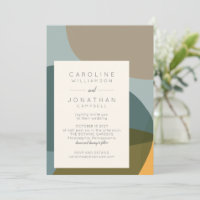 Abstrato Moderno Forma Casamento Chic Teal Taupe