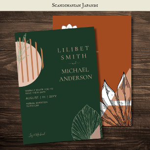 Convites Abstrato Moderno Japandi Escandinavo Datas de Salv