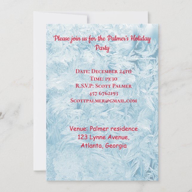 Convites Abstrato, penas e flocos de neve (Frente)