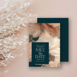 Convites Abstrato pintou o chic de terracotta, creme de chá