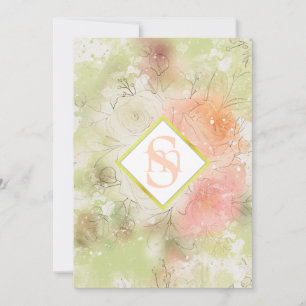 Convites *~ Abstrato Romântico AR26 QR + RSVP Floral 