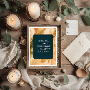 Convites Abstrato Watercolor Brush Stroke Wedding