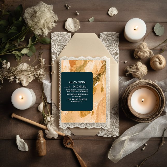 Convites Abstrato Watercolor Brush Stroke Wedding (Criador carregado)