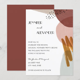 Convites Abstrato Watercolor Casamento