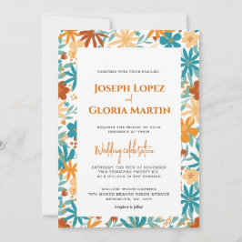 Convites Abstrato Wildflower Chic Bold Bright Boho