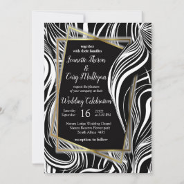 Convites Abstratos criativos de preto e branco sem costura