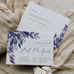 Convites Abundant Foliage Violet Botanical Bat Mitzvah<br><div class="desc">Os bonitos convites botânicos para morcegos mitzvahs apresentam folhas de aquarela e folhagem em tons de azul-indigo e roxo violeta, em cascata do canto superior esquerdo. Personalize com seus detalhes do Bat Mitzvah alinhados à direita e embelezados com a caligrafia. Adicione detalhes adicionais, como RSVP, direções ou estacionamento, ao lado...</div>