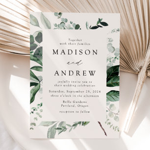 Convites Abundant Greenery Cream Wedding