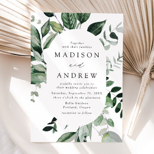 Convites Abundant Greenery Oval Frame Wedding