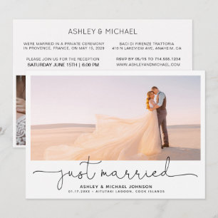 Convites Acaba de Fugir para se Casar Recepção de Fotos 4 I