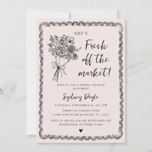 Convites Acabado de Chegar ao Mercado Bridal Shower Blush C