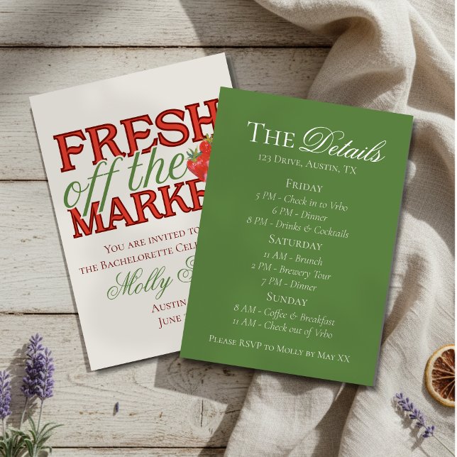Convites Acabado de Chegar ao Mercado – Noivas Modernas Per (Celebrate your newly-engaged status in style with this elegant “Fresh Off the Market” design!)