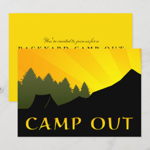 Convites Acampa para fora a cena do por do sol