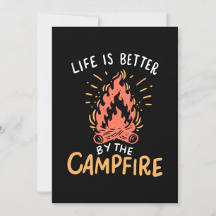 Convites Acampamento - A Vida É Melhor Ao Redor Da Fogueira
