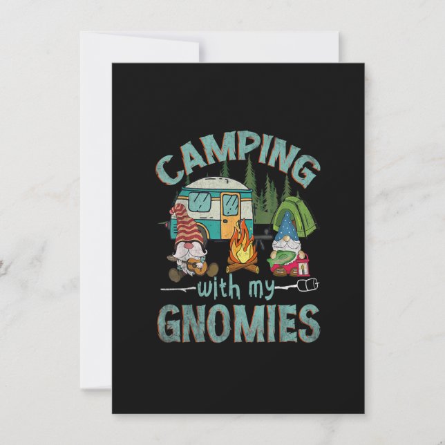 Convites Acampamento com meus Gnomies Gnome engraçado acamp (Frente)