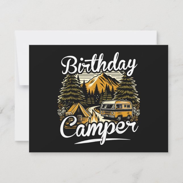 Convites Acampamento de Aniversário (Frente)