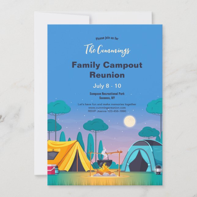Convites Acampamento de Reunião de Família  (Frente)