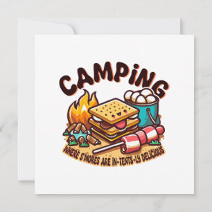 Convites acampamento de smores
