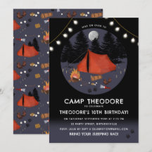 Acampamento em Festa de aniversário de Campfire Ad