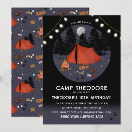 Convites Acampamento em Festa de aniversário de Campfire Ad