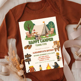 Convites Acampamento na Floresta Festa de Aniversário de 5